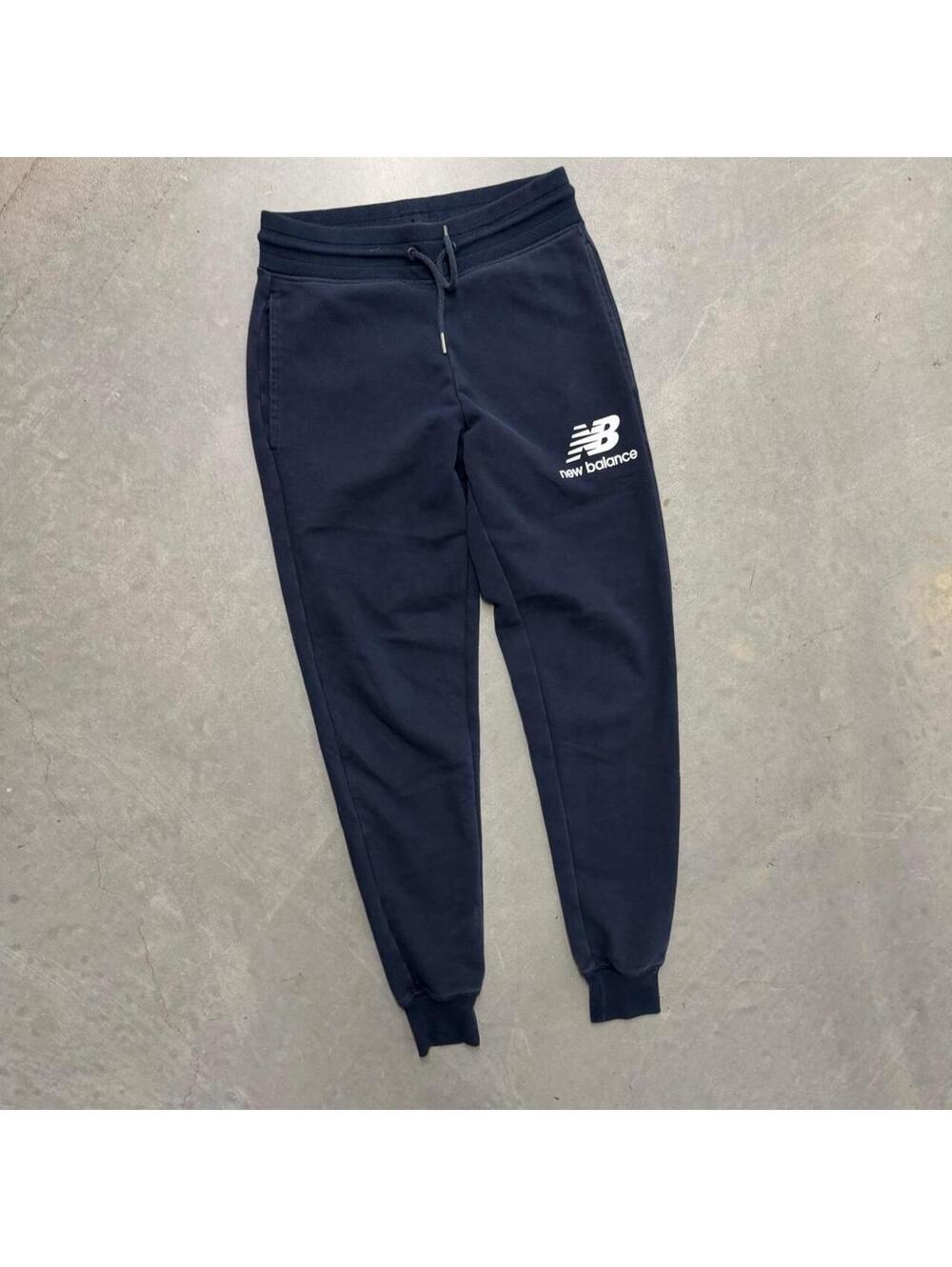 Y2K Men's New Balance Navy Athletic Logo Sweatpants Sized Extra Small